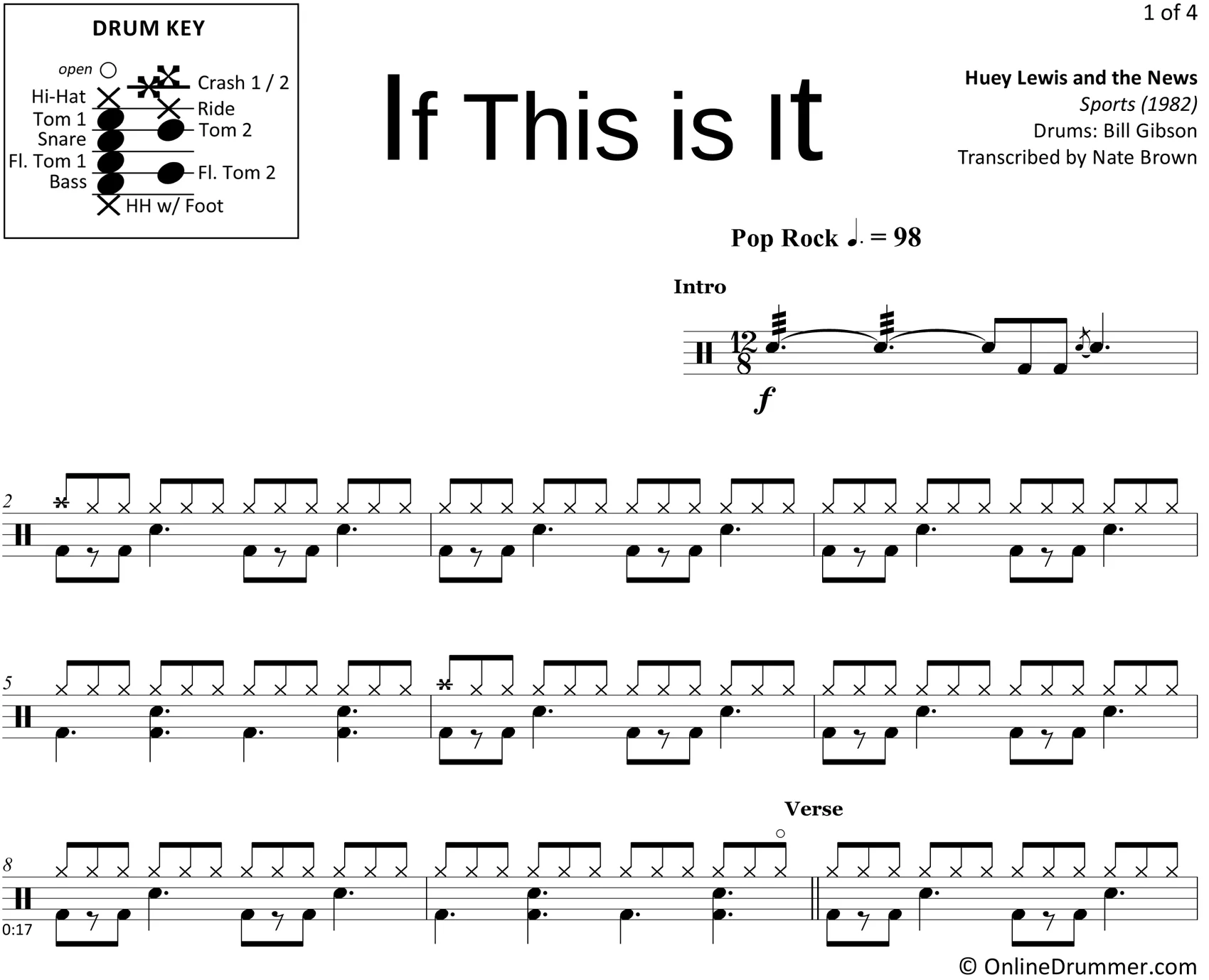 If This is It - Huey Lewis and the News - Drum Sheet Music - Image 3
