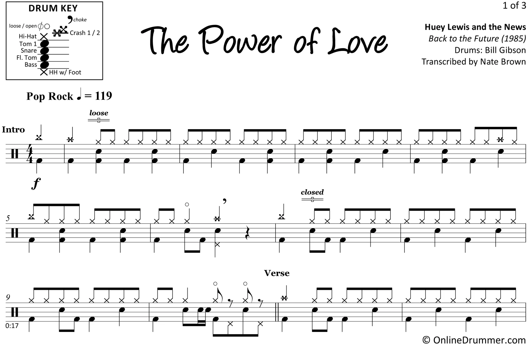 The Power of Love - Huey Lewis and the News - Drum Sheet Music - Image 3